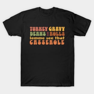 Groovy Thanksgiving Funky Typography Design in Warm Colors T-Shirt